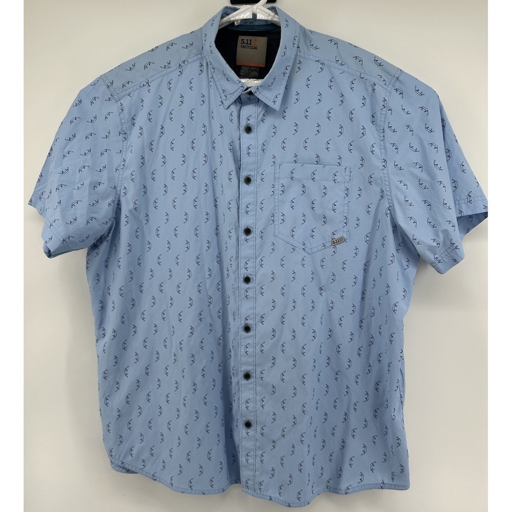 5.11 Tactical Short Sleeve Button Down Shirt Blue Men's Size XL